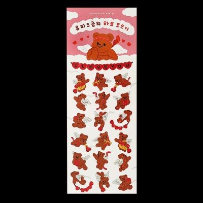 큐피드곰의 하트 모으기 홀로그램 스티커