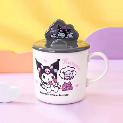 산리오 쿠로미 뚜껑 거치대 머그컵 400ml(WE3C800)