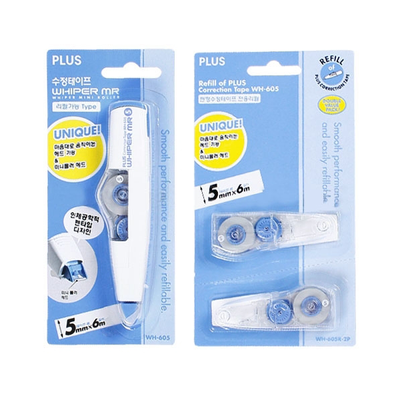 [PLUS] 플러스 수정테이프 본품 리필 5mmx6M WH-605