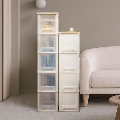 어반 우드상판 슬림 서랍장 4단 틈새 수납장 정리함