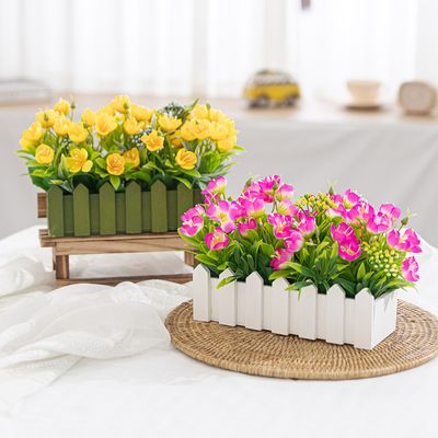 초롱꽃 조화 화분 베리 플라워 울타리 set 17cm 2컬러