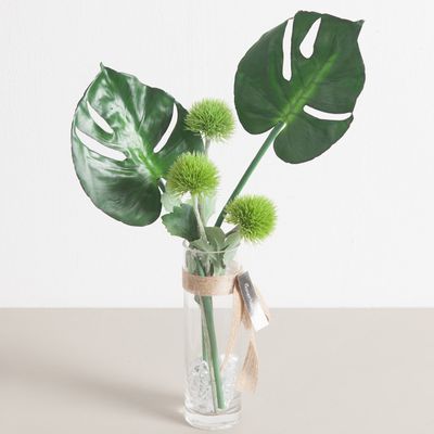 몬스테라 조화 화병 샤니 set 45cm (DIY) 인테리어