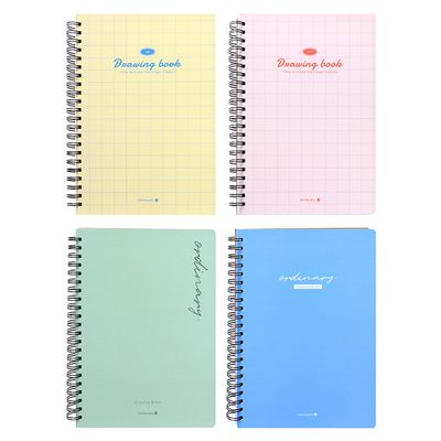 모닝글로리 드로잉북 A4 130g 옐로우 핑크 그린 블루