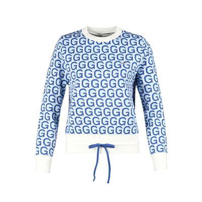 골피아 LB25W818W 여성 패턴 리본 방풍 니트 풀오버