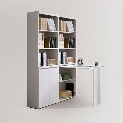 스토르 접이식 H형 책상+책장 세트 (착불)