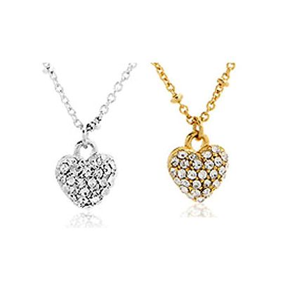16KGP 큐트 하트 목걸이(W255804)