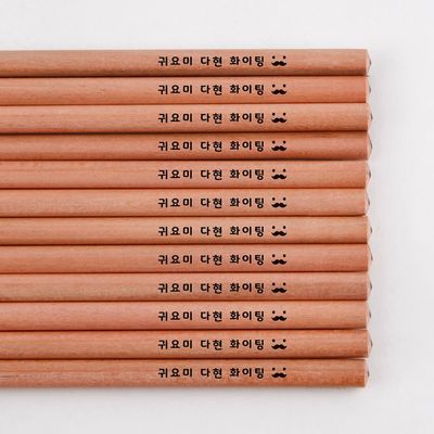 [주문제작]네임연필2B 12자루우드 콧수염