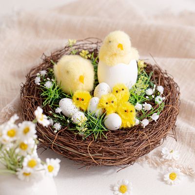 둥지 병아리 모형 (대 20cm)