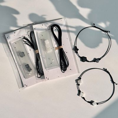 클로버 자개 실팔찌 매듭 팔찌 만들기 DIY 세트 키트