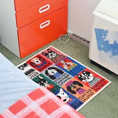 via x 플라베어 댕댕이 강아지 발매트 패브릭포스터