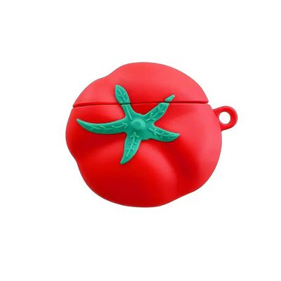 에어팟케이스 유니크 리얼 빨간 토마토 실리콘 파우치