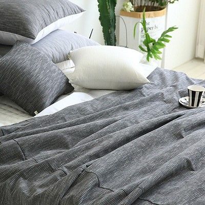 세미스트라이프 면 홑겹이불 퀸 (Queen) - 5color