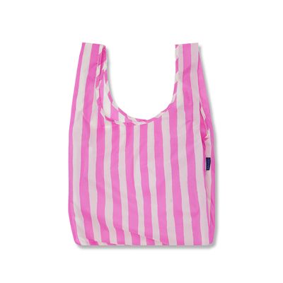 [바쿠백]휴대용 접이식 시장가방Pink Painted Stripe