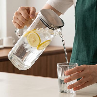 홈카페 깔끔한 내열유리 사각 워터저그 물병 1300ml