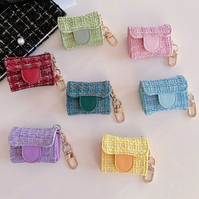 에어팟 4 3 프로 2 1 트위드 가죽 파우치 키링 케이스