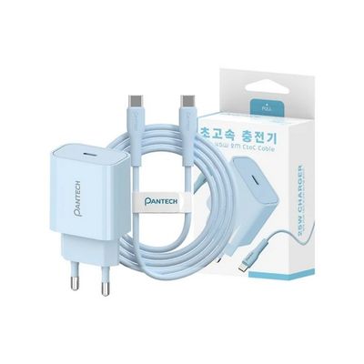 PD 25W 1포트 파스텔 충전기 케이블 포함 스카이블루