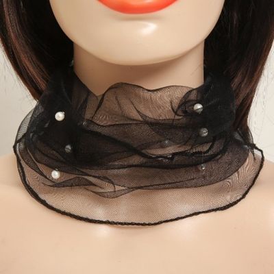 쉬폰진주넥워머 골프넥워머 패션넥워머 쉬폰스카프 매