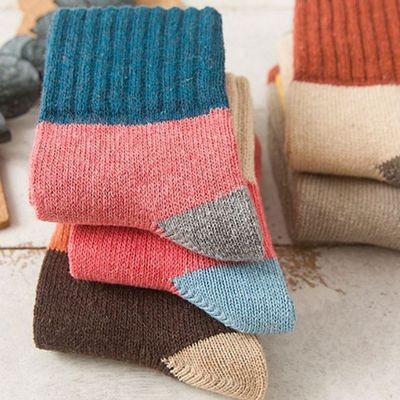 bns 알록달록 도톰한 여성용 더블컬러 중목 발목 양말(WFLIPJQ)