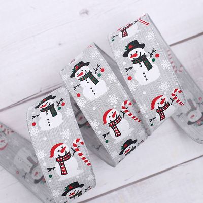 눈사람 선물 포장 리본 공예 크리스마스 끈 실버 장식