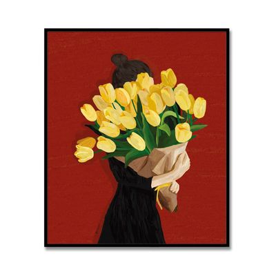 Woman with tulips 진순 작가 그림