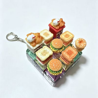 햄버거 딸깍이 클릭커 9구 키캡 LED 소리 키링 B2567