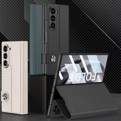 갤럭시Z폴드6 풀커버 자석 버클 카드수납 가죽 케이스