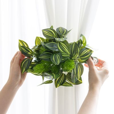 달개비 조화 커튼집게 타이백 그린 23x18cm 장식 소품