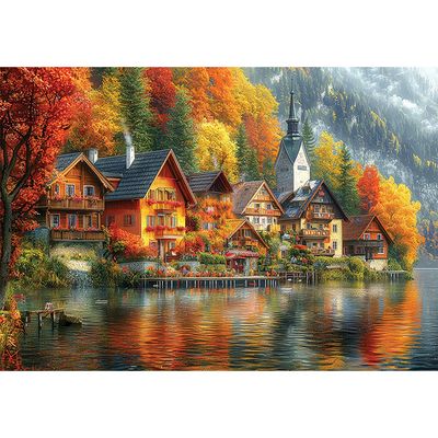 호숫가 마을의 만추 미니 직소퍼즐 2000피스