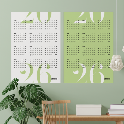 2026 무딘 대형 포스터 캘린더 B2 세트(2장)