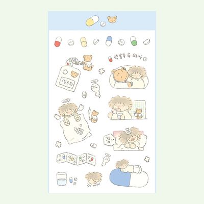 약봉투 속 의사 스티커