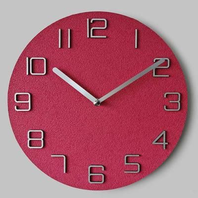 홈인테리어 북유럽풍 숫자 실버 원형 벽시계 28cm