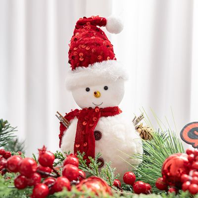 크리스마스 눈사람 인형 트리 장식 뽀송 25cm 꾸미기