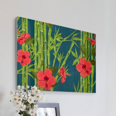 te256-폼아크릴액자78CmX56Cm_대나무와붉은꽃