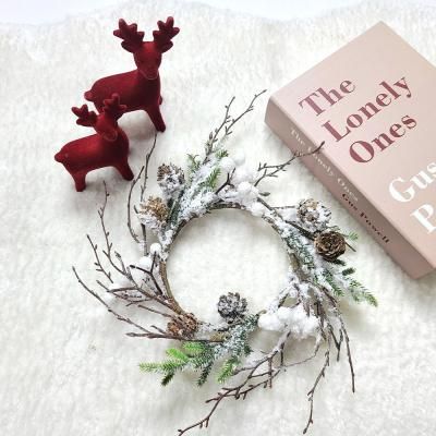 이너스 조화 캔들링 리스 화이트 스노우 베리 장식 1P