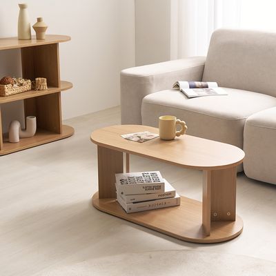 치크 라운드 감성 1단 선반수납 테이블 거실장 IF5105