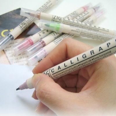 [쿠레타케] 지그캘리그라피펜 MS-3400/8V 8색세트 [세트/1]  327607