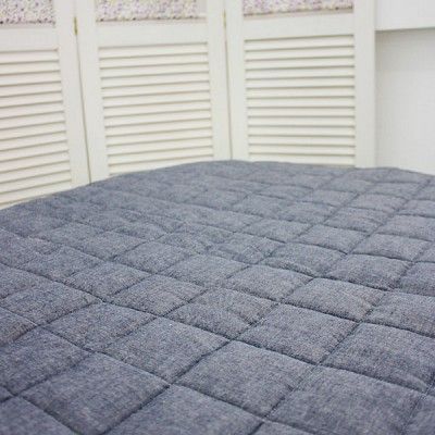 내츄럴데님 누빔 매트커버-슈퍼싱글