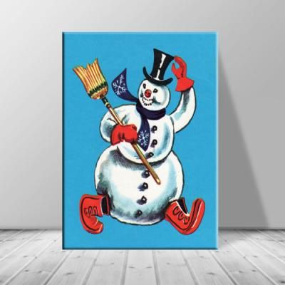 크리스마스데코 빈티지 스노우맨 그림 ch-076 (2호)