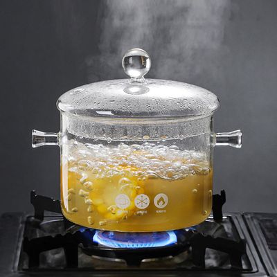 라면 용기 투명 내열 유리 냄비 양수 1.4L R619