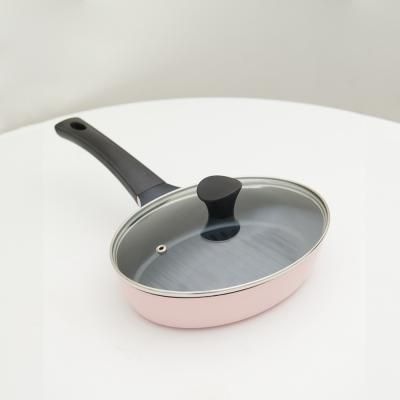 쿠안 IH 오발 쁘띠 후라이팬 인디고핑크 24cm