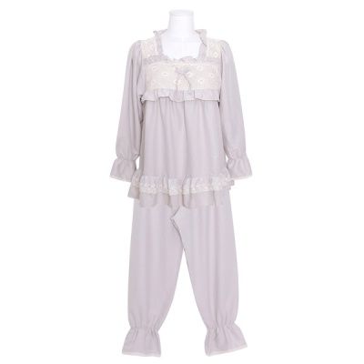 [쿠비카]바스트 이중 레이스 투피스 여성잠옷 W838