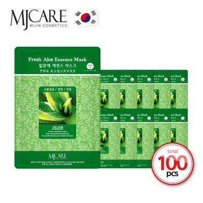 엠제이케어 에센스 마스크팩 알로에 100매 x 23g[WC11