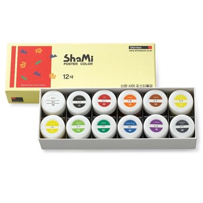 신한 포스터칼라 샤미 12색 20ml 미술용품 포스터컬러