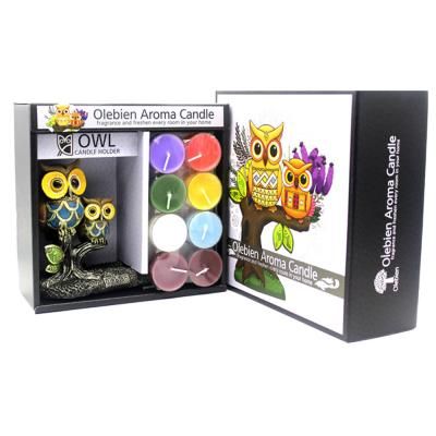 올리비엔 부엉이 향초 캔들 홀더 세트 옐로우