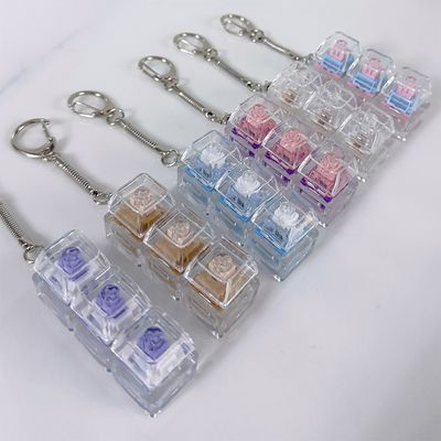 LED 투명 피젯 키보드 키캡 토이 딸깍이 장난감 키링