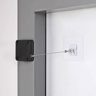 무타공 와이어 도어 잠금장치 반자동문 블랙 E448