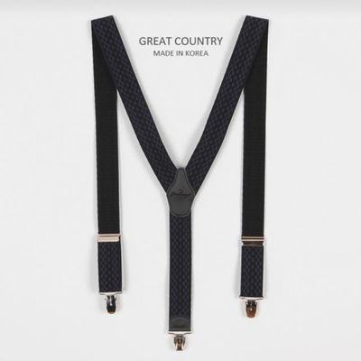 블랙 네이비 체크 멜빵 서스펜더(WFAB78B)