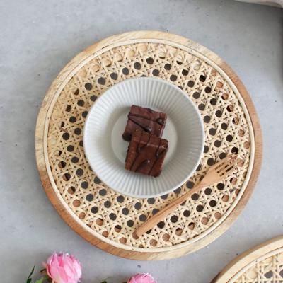 라탄 케인 트레이 원형 - 중 (약 25cm) 1p