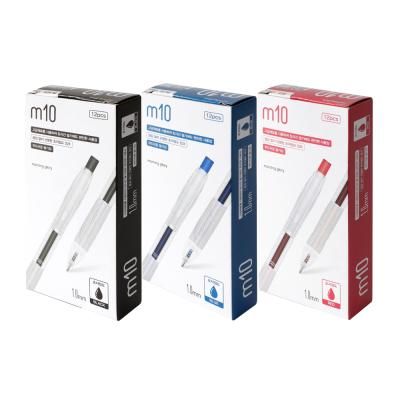 모닝글로리 M10 초저점도펜 1.0mm (흑.청.적) x12개