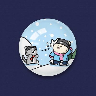 (물방울톡) 곰찌 니요 눈싸움